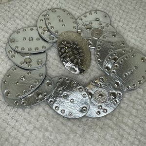 Silver belt with coin detail 39 inches long